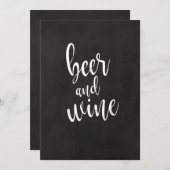 Beer and Wine Affordable Chalkboard Wedding Sign Invitation (Front/Back)