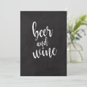 Beer and Wine Affordable Chalkboard Wedding Sign Invitation (Standing Front)