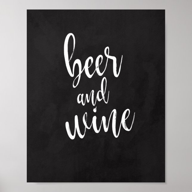 Beer and Wine Chalkboard 8x10 Wedding Sign (Front)