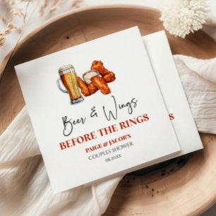 Beer and Wings Before The Rings Couples Shower Napkins
