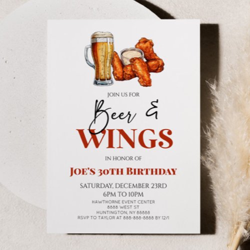 Beer and Wings Chicken Wings Birthday Party