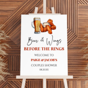 Beer and Wings Couples Shower Welcome Sign