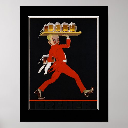 Beer Art Deco vintage poster