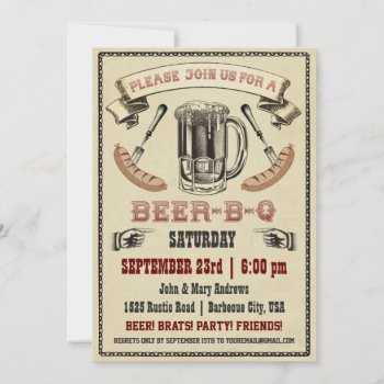 Beer-b-q Party Invitation by Anything_Goes at Zazzle