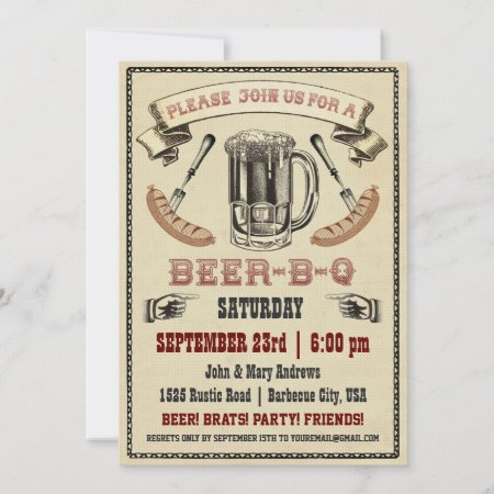 Beer-b-q Party Invitation