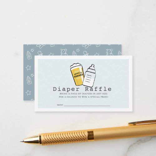 Beer & Baby Bottle Blue Baby Diaper Raffle Ticket