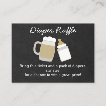Beer Baby Shower Diaper Raffle Tickets Enclosure Card