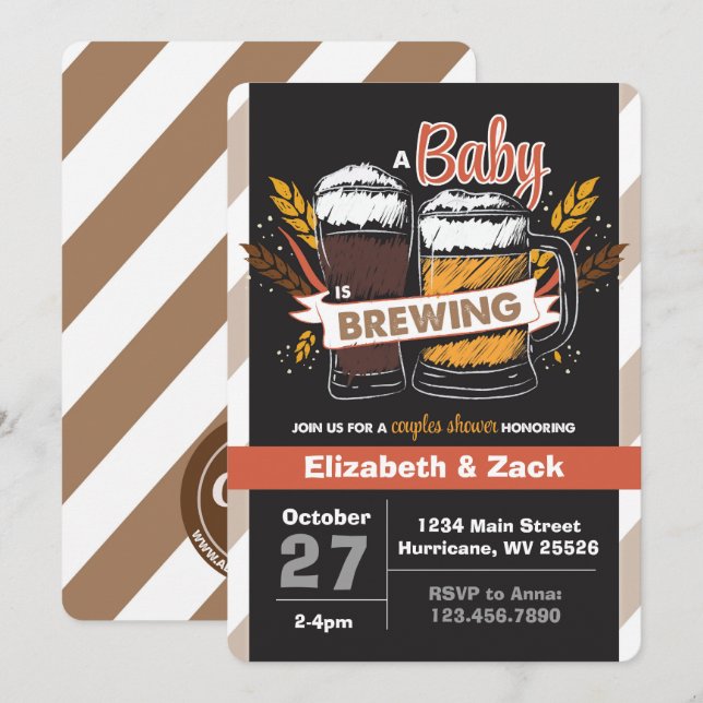 Beer Baby Shower Invitation (Front/Back)