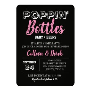 poppin bottles baby shower invite