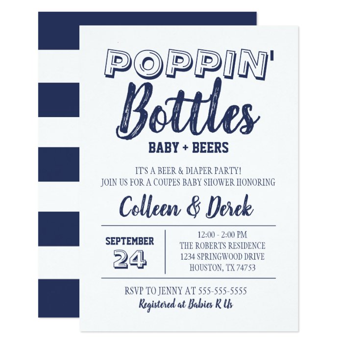 poppin bottles baby shower invitations