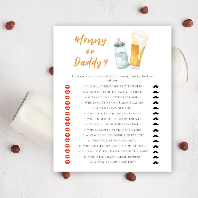 Beer baby shower - mommy or daddy game (Creator Uploaded)