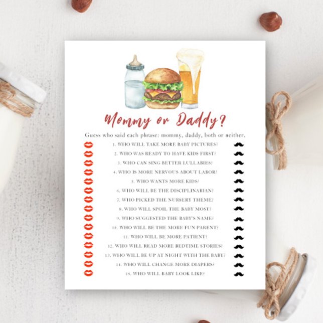 Beer baby shower - mommy or daddy game (Creator Uploaded)