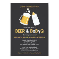 Beer & BabyQ Baby Shower Invitation, Bbq Invite