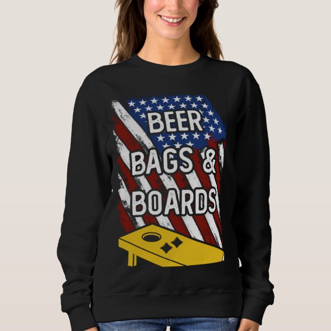 Beer Bags And Boards American Cornhole Player USA  Sweatshirt (Front)