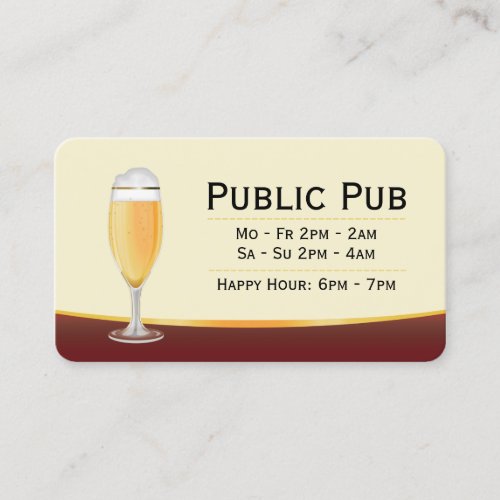 Beer Bar and Pub Business Card