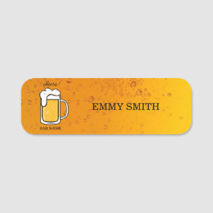 Beer Bar Business vintage logo shop Name Tag