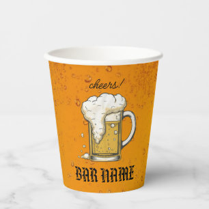 beer Bar Business vintage logo shop Paper Cups