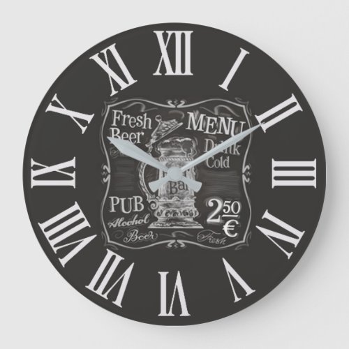 Beer Bar Menu Large Clock
