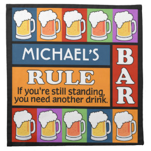 BEER Bar Pop Art CUSTOM NAME cloth napkins