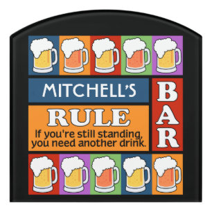 BEER Bar Pop Art custom name door sign