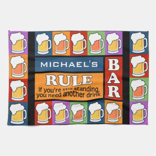 BEER Bar Pop Art CUSTOM NAME kitchen towel