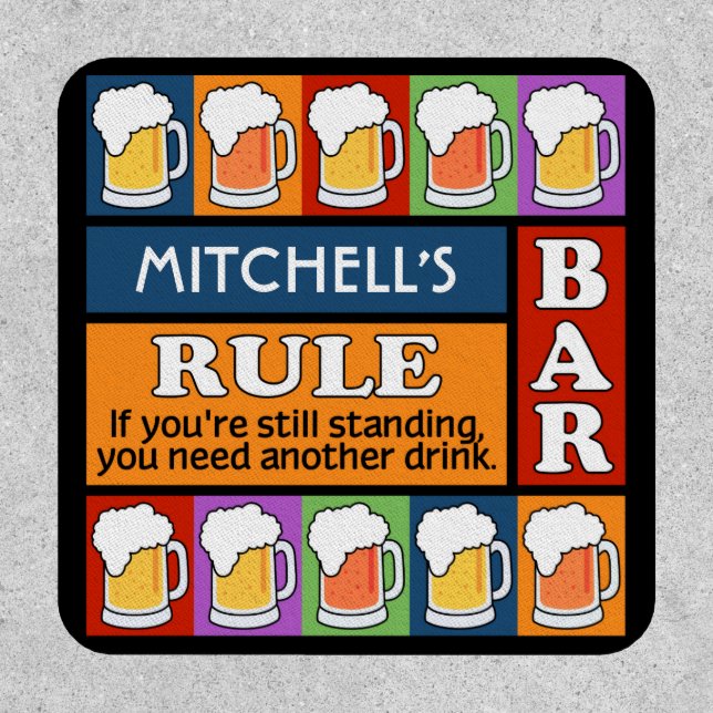 BEER Bar Pop Art CUSTOM NAME Patch (Front)