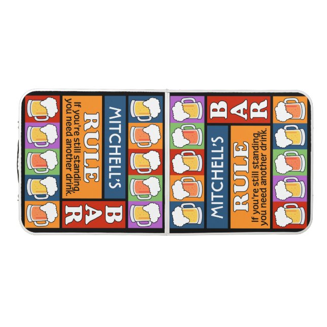 BEER Bar Pop Art custom name ping pong table (Top)