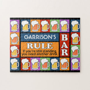 BEER Bar Pop Art CUSTOM NAME puzzle