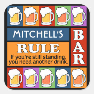 BEER Bar Pop Art CUSTOM NAME stickers