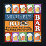 BEER Bar Pop Art CUSTOM NAME wall clock<br><div class="desc">Change the text field to what you want. You can also change the font and its size and color by using the "Customize it" function. See my store for more items with this design.</div>