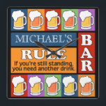 BEER Bar Pop Art CUSTOM NAME wall clock<br><div class="desc">Change the text field to what you want. You can also change the font and its size and color by using the "Customize it" function. See my store for more items with this design.</div>