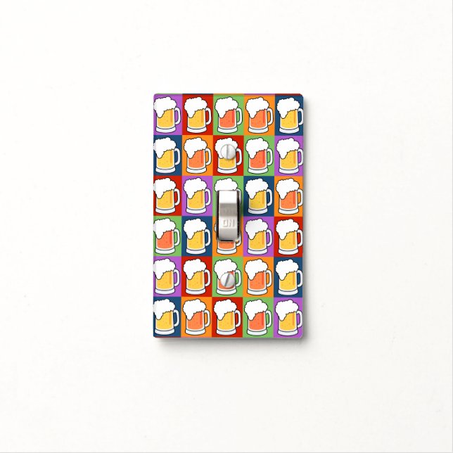 BEER Bar Pop Art light switch cover (In Situ)