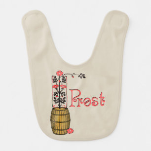 Beer Barrel and Flowers Prost! Oktoberfest Baby Bib