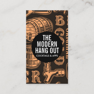 Beer Barrel and Tap Brewery Restaurant Business Card
