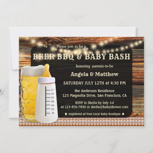 Beer BBQ and Baby Shower Invitation