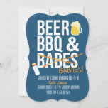 Beer, Bbq &amp; Babes Babies Dad&#39;s Baby Shower Invite at Zazzle