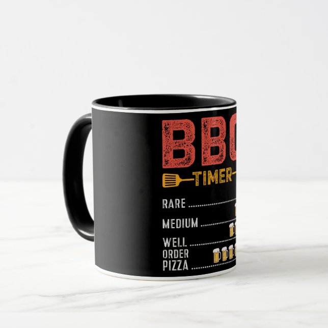 Beer BBQ Timer Rare / Medium Well Funny Humor Mug (Front Left)