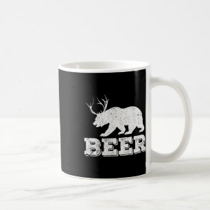 Beer Bear Deer Funny Hunting Vintage  Coffee Mug