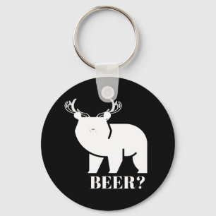 BEER? Bear Deer Funny Sarcastic Novelty Keychain