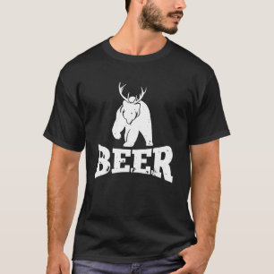 Beer Bear Deer Hunting Party Pun Adults T-Shirt