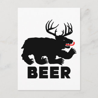 Beer -- Bear + Deer Postcard