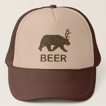 Beer Bear Deer Trucker Hat by colorhouse at Zazzle