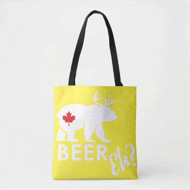 Beer bear Yellow tote bag (Front)