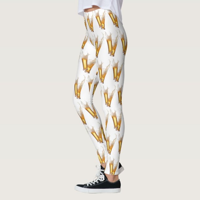 **BEER BEER AND MORE BEER** FUNNY LEGGINGS (Left)