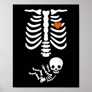 Beer Belly &amp; Baby Skeleton Pregnancy Couples H Poster