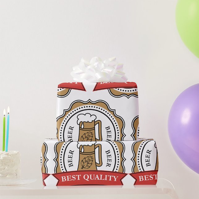 Beer Best Quality Craft Brew Badge Wrapping Paper (Creator Uploaded)