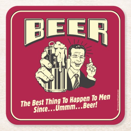 Beer Best Thing Since Beer Square Paper Coaster