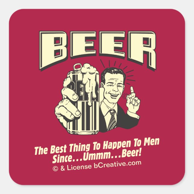 Beer: Best Thing Since Beer Square Sticker (Front)