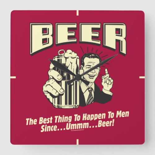 Beer Best Thing Since Beer Square Wall Clock
