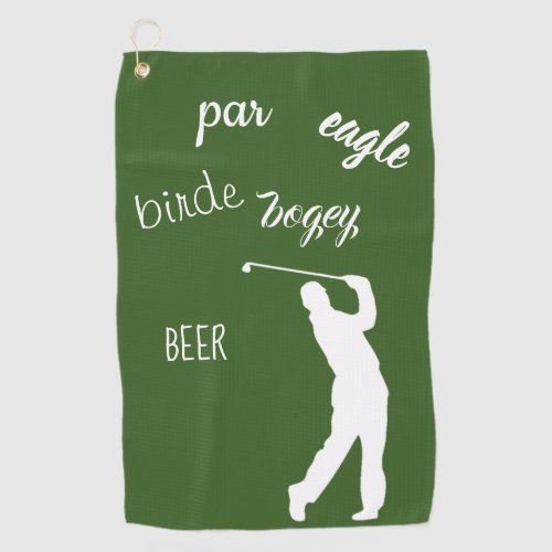Beer Birdie Par Bogey Eagle Golfer Saying Golf Towel